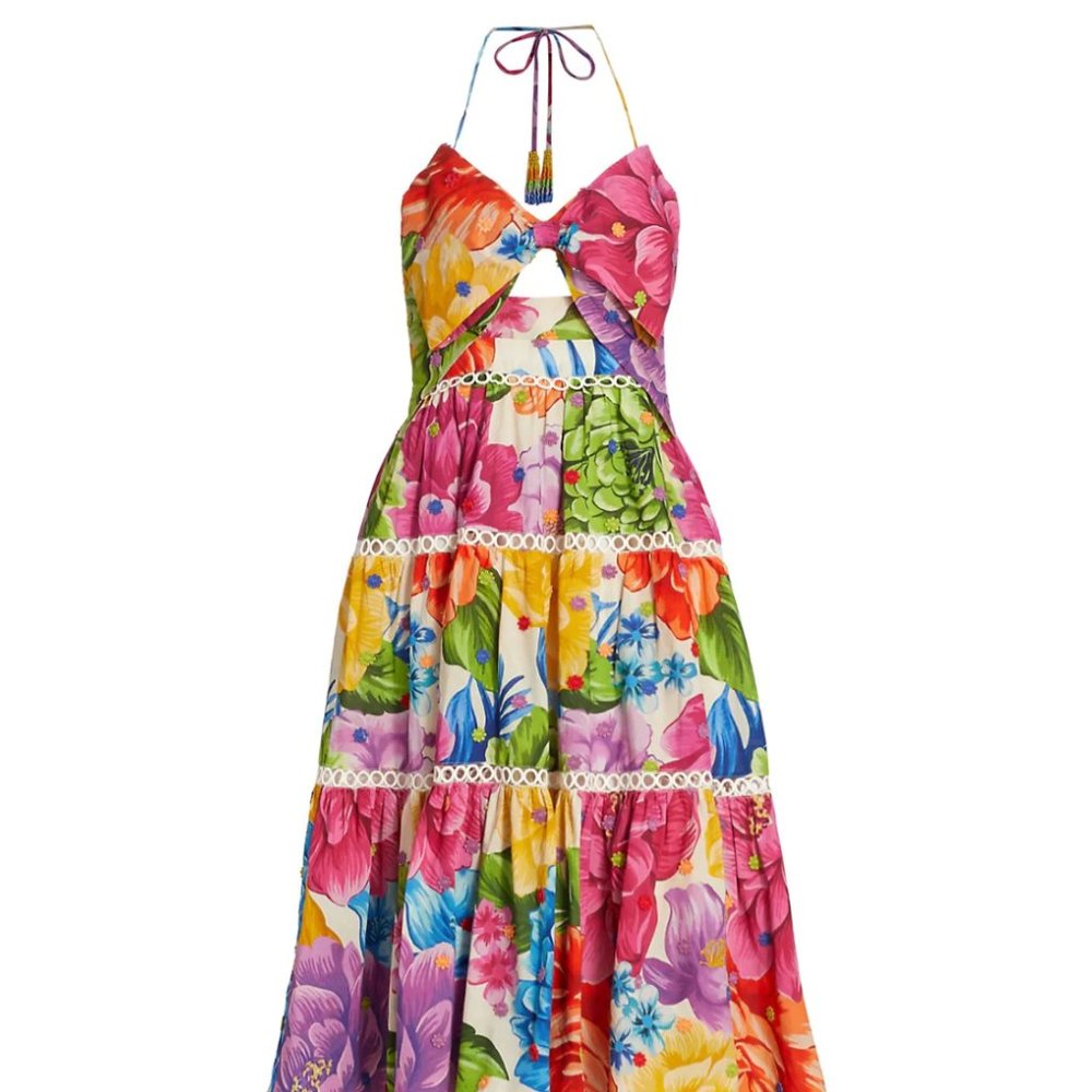 Farm Rio - NWT - Rainbow Chita Floral-Print Midi Dress